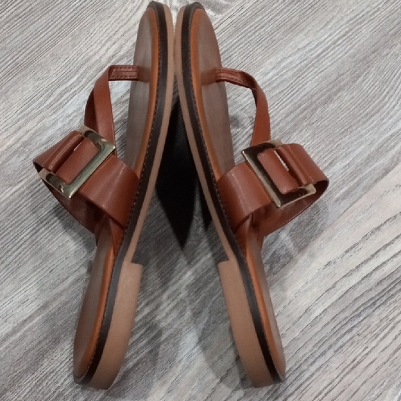 Toscanella Corinne Flat Sandal Women's Brown Sandals Size 9.5 - Picture 12 of 14